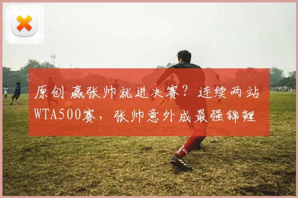 原创 赢张帅就进决赛？连续两站 WTA500赛，张帅意外成最强锦鲤